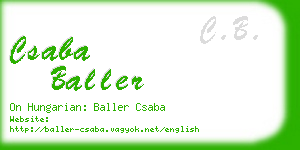 csaba baller business card